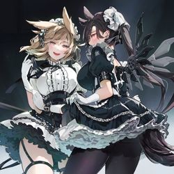 This is a pixiv picture whose title is maid🖤.