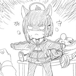 This is a pixiv picture whose title is 無防備な宇沢レイサを守るキャスパリーグ.
