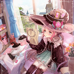 This is a pixiv picture whose title is 魔女の宿題.