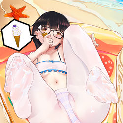 This is a pixiv picture whose title is 小桔 海边.