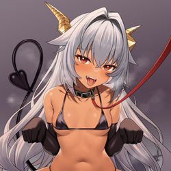 This is a pixiv picture whose title is 服従のドラゴン.