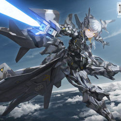 This is a pixiv picture whose title is ADF-01 ファルケン（グラーバク隊仕様）"Grabacr".