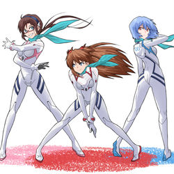 This is a pixiv picture whose title is マリ＆アスカ＆レイ.