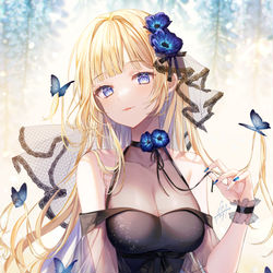 This is a pixiv picture whose title is Black Dress.
