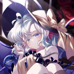 This is a pixiv picture whose title is 青い薔薇.