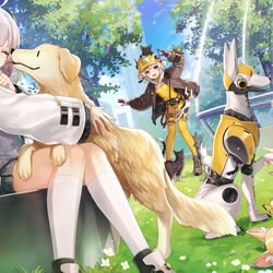 This is a pixiv picture whose title is 🐕動物の子たち🐈.