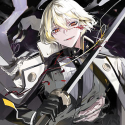 This is a pixiv picture whose title is 髭切.