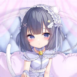 This is a pixiv picture whose title is 水色サブカル地雷ちゃん.