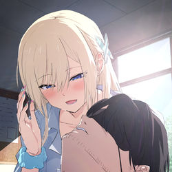 This is a pixiv picture whose title is 「おはよう、先生」.