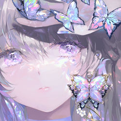 This is a pixiv picture whose title is 🦋💜.