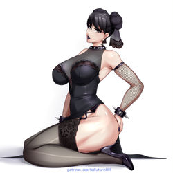 This is a pixiv picture whose title is Goth Chun-Li ストリートファイター.