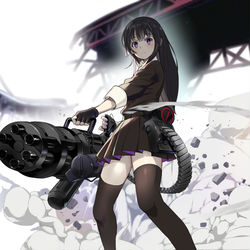 This is a pixiv picture whose title is 機銃掃射.