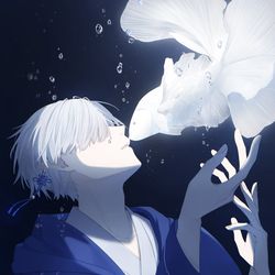 This is a pixiv picture whose title is 暗闇を照らす月.