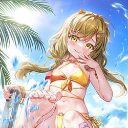 This is a pixiv picture whose title is 先輩、どこ見てるんすか？.
