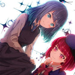 This is a pixiv picture whose title is Akane and Kana | 黒川あかね と 有馬かな.