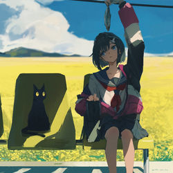 This is a pixiv picture whose title is 猫.