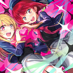 This is a pixiv picture whose title is ふたりは○○！.