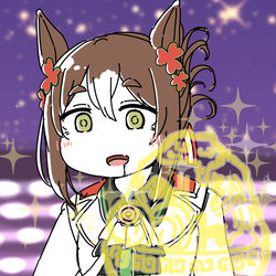This is a pixiv picture whose title is ライブ中お腹が空いたファインモーション.