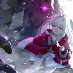This is a pixiv picture whose title is 「助けて！スヴァローグ！」.
