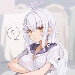 This is a pixiv picture whose title is 『ここで脱いじゃダメ』？そうなの？.