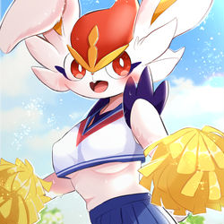 This is a pixiv picture whose title is 応援してくれるエースバーンんちゃん.