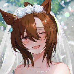 This is a pixiv picture whose title is 花嫁タキオン.