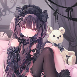 This is a pixiv picture whose title is 黒ベビードールクロエちゃん.