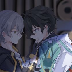 This is a pixiv picture whose title is 丹穹【丹恒×穹（崩铁男主）】.