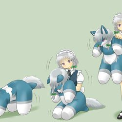 This is a pixiv picture whose title is ひといぬ女子.