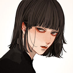 This is a pixiv picture whose title is 多分セルフカットしたおかっぱ.