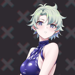 This is a pixiv picture whose title is 高叉紧身衣.