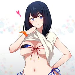 This is a pixiv picture whose title is 大胆水着の宝多六花さん♥.