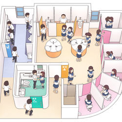 This is a pixiv picture whose title is ジェンダーレストイレ計画.