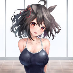 This is a pixiv picture whose title is 暑くなってきたからスク水ウマ娘見て涼しくなろうの回（再掲）.
