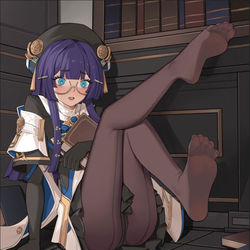 This is a pixiv picture whose title is 【佩拉 约稿】佩拉姐姐摔倒了，黑丝脚脚需要~（）.