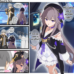 This is a pixiv picture whose title is Herta headpat~.