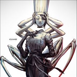 This is a pixiv picture whose title is 落下の悪魔.