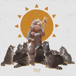 This is a pixiv picture whose title is アライグマ女王様.