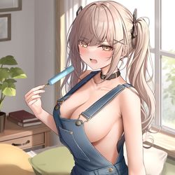 This is a pixiv picture whose title is 別に家でどんな格好してても私の勝手でしょ、暑いんだもん！！.
