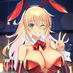 This is a pixiv picture whose title is 赤バニー.