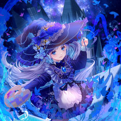 This is a pixiv picture whose title is 次はなにを描こうかな～魔女のお絵描き～.