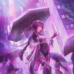 This is a pixiv picture whose title is Violet Rain.