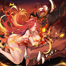 This is a pixiv picture whose title is 『ドラゴンとガールズ交響曲』のフェニックス-マーリン.