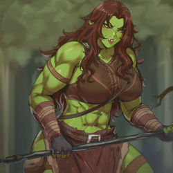 This is a pixiv picture whose title is Orc Lady.