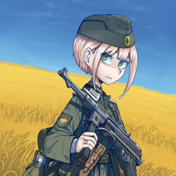 This is a pixiv picture whose title is Golden Fields of Grain under Blu.