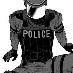 This is a pixiv picture whose title is 機動隊員など.