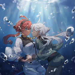 This is a pixiv picture whose title is 工商：水星的魔女小說新刊《TAKE ON ME》販售中！.