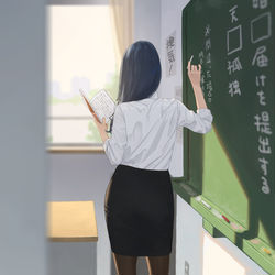 This is a pixiv picture whose title is 補習.