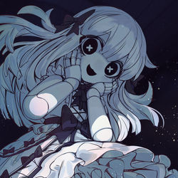 This is a pixiv picture whose title is monochrome doll.