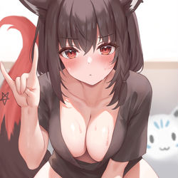 This is a pixiv picture whose title is どこ見てんだよ！黒上ver.